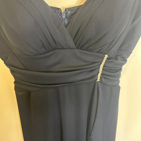 Vintage‎ Betsy & Adam Navy Blue Chiffon Prom Dress Sz 8 Formal Evening Gown - Picture 7 of 11
